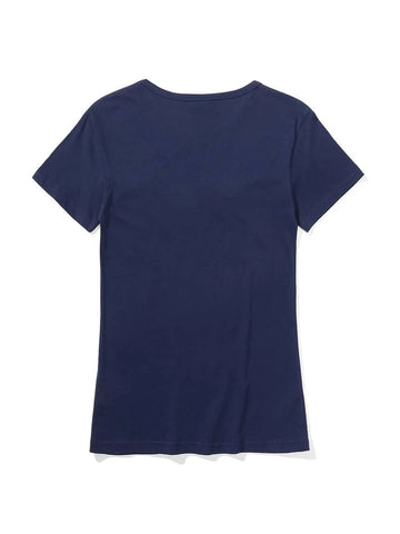 Womens Premium Cotton Printed T-Shirt - APRIN146 - Navy Blue