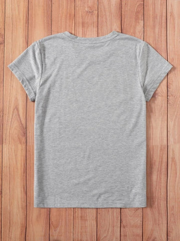 Womens Premium Cotton Printed T-Shirt - APRIN55 - Grey