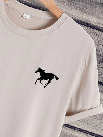 Mens Premium Cotton Printed T-Shirt - GRMPR39 - Cream