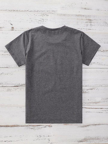 Womens Premium Cotton Printed T-Shirt - APRIN169 - Charcoal