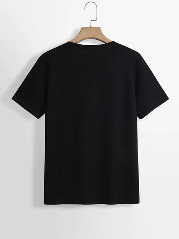 Womens Premium Cotton Printed T-Shirt - APRIN120 - Black