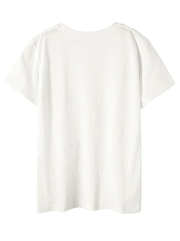 Womens Premium Cotton Printed T-Shirt - APRIN113 - White