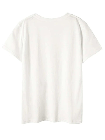 Womens Premium Cotton Printed T-Shirt - APRIN114 - White