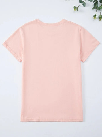 Womens Premium Cotton Printed T-Shirt - APRIN124 - Pink