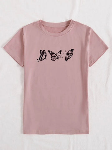 Womens Premium Cotton Printed T-Shirt - APRIN172 - Pink