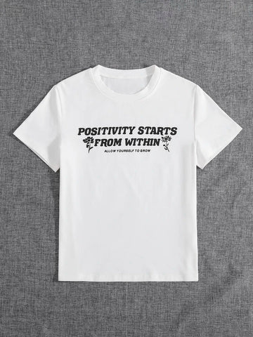Womens Premium Cotton Printed T-Shirt - APRIN66 - White