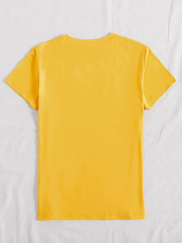 Womens Premium Cotton Printed T-Shirt - APRIN172 - Yellow