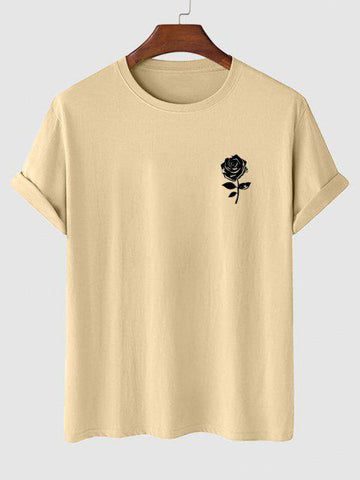 Mens Premium Cotton Printed T-Shirt - GRMPR43 - Cream