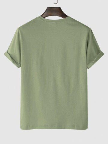 Mens Premium Cotton Printed T-Shirt - GRMPR43 - Green