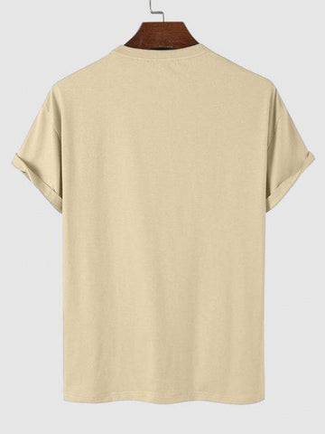 Mens Premium Cotton Printed T-Shirt - GRMPR44 - Cream