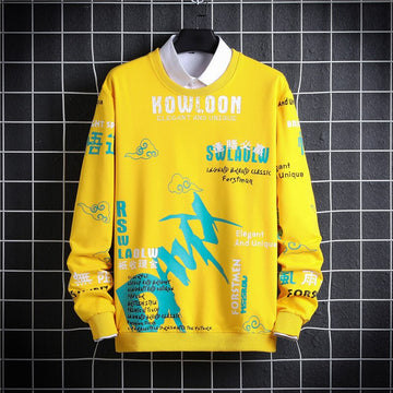 Mens Printed Sweatshirt MPRIN109 - Yellow