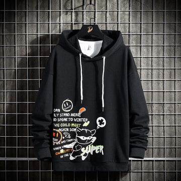 Mens Printed APL Hoodie GRMPRAPL8 - Black