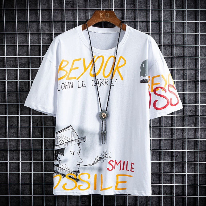 Mens Premium Cotton Printed T-Shirt - MPRIN41 - White