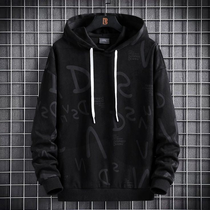 Mens Printed APL Hoodie GRMPRAPL2 - Black