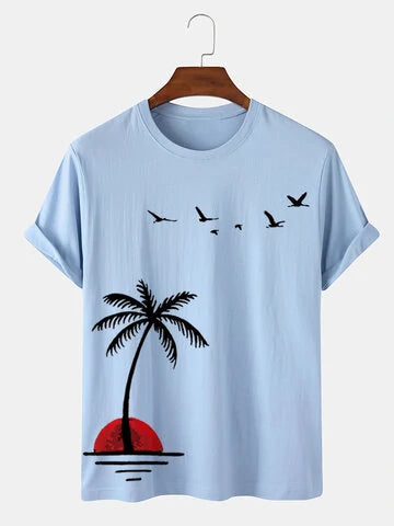 Mens Premium Cotton Printed T-Shirt - GRMPR35 - Blue