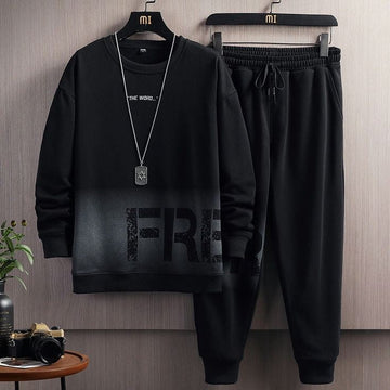Sweatshirt and Pants Printed Set - GRUMSPS12 - Black Black