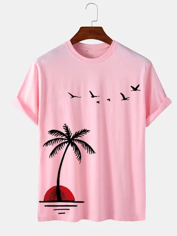 Mens Premium Cotton Printed T-Shirt - GRMPR35 - Pink