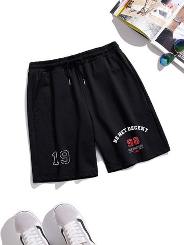 Mens Printed Cotton Shorts - GMPSR10 - Black