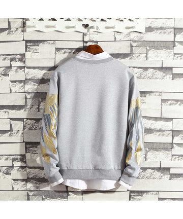 Mens Printed Sweatshirt GRMPR23 - Grey