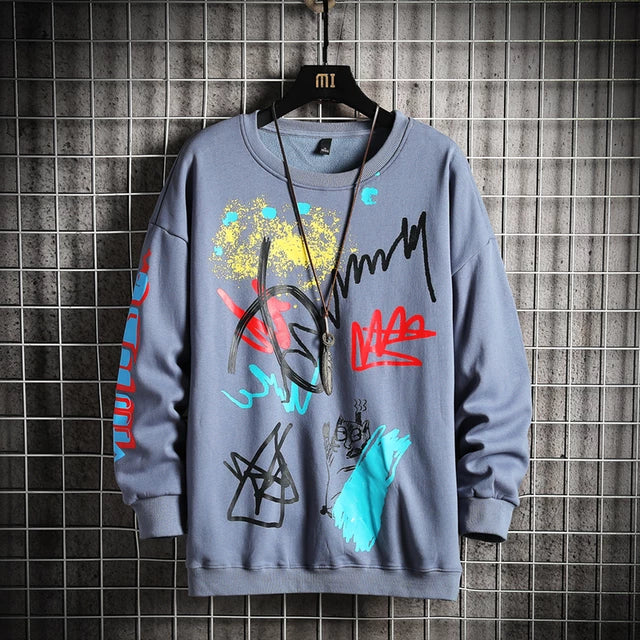 Mens Printed Sweatshirt GRMPR4 - Blue