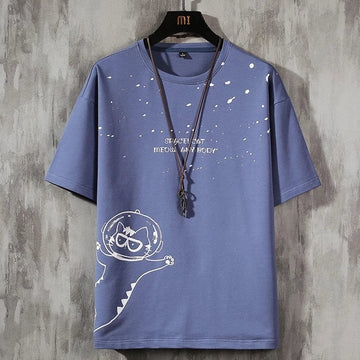Mens Premium Cotton Printed T-Shirt - MPRIN78 - Blue