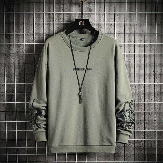 Mens Printed Sweatshirt MPRIN105 - Army Green