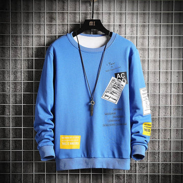Mens Printed Sweatshirt MPRIN101 - Blue