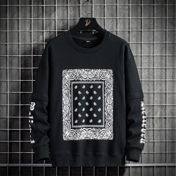 Mens Printed Sweatshirt GRMPR15 - Black