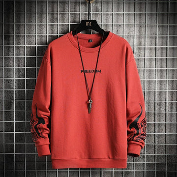 Mens Printed Sweatshirt MPRIN105 - Red