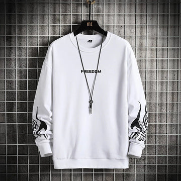 Mens Printed Sweatshirt MPRIN105 - White