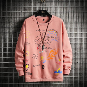 Mens Printed Sweatshirt MPRIN103 - Pink