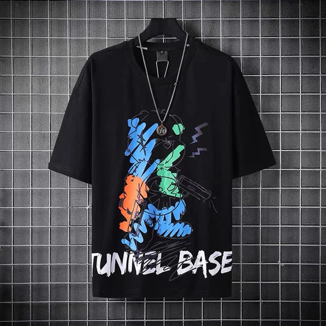 Mens Premium Cotton Printed T-Shirt - MPRIN55 - Black