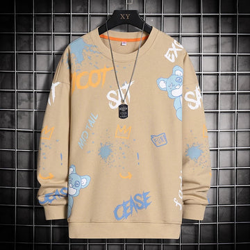 Mens Printed Sweatshirt GRMPR7 - Cream