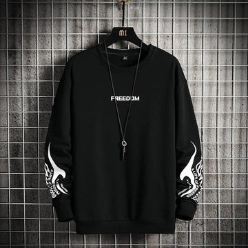 Mens Printed Sweatshirt MPRIN105 - Black