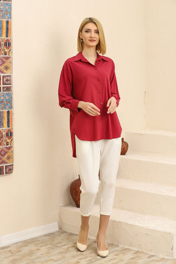 Groove Womens Oversized Button Shirt AMWOBS13
