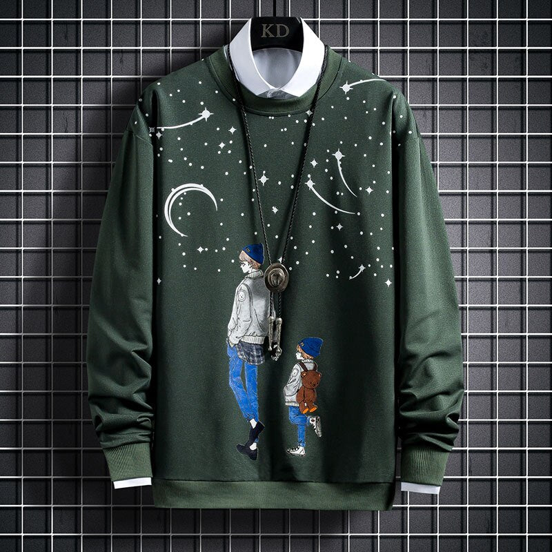 Mens Printed Sweatshirt MPRIN108 - Green