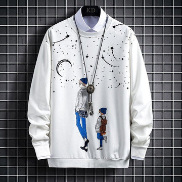 Mens Printed Sweatshirt MPRIN108 - White