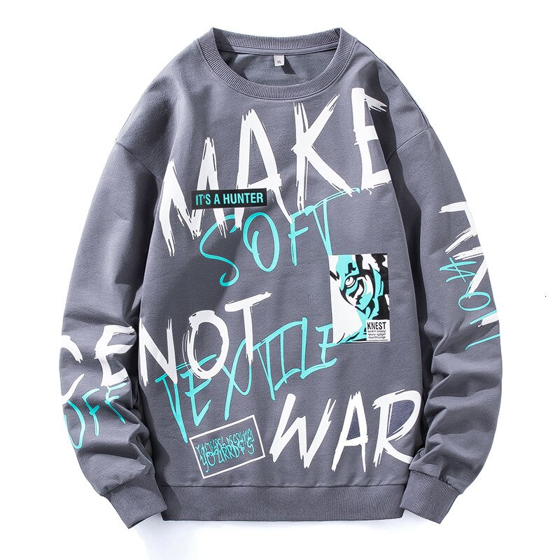 Mens Printed Sweatshirt MPRIN117 - Grey