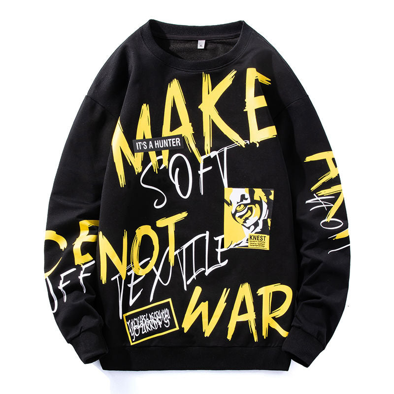 Mens Printed Sweatshirt MPRIN117 - Black