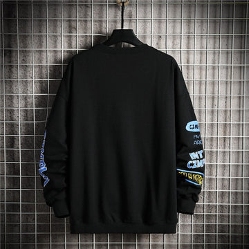 Mens Printed Sweatshirt MPRIN106 - Black