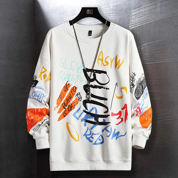 Mens Printed Sweatshirt MPRIN100 - White