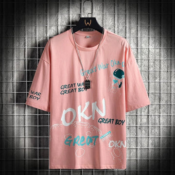 Mens Premium Cotton Printed T-Shirt - MPRIN54 - Pink
