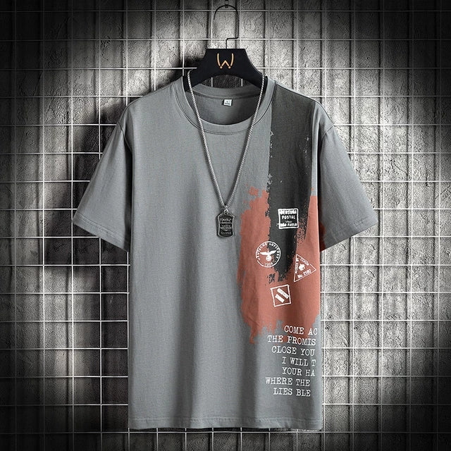 Mens Premium Cotton Printed T-Shirt - MPRIN80 - Grey