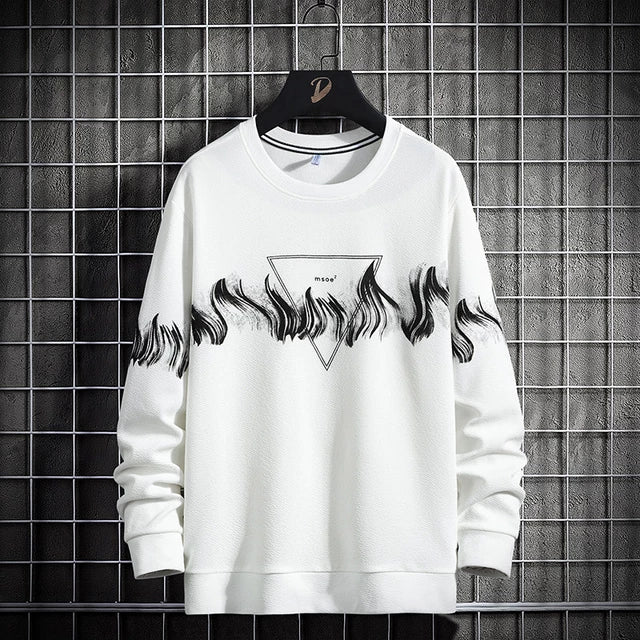 Mens Printed Sweatshirt GRMPR12 - White