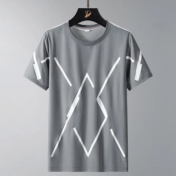 Mens Premium Cotton Printed T-Shirt - MPRIN51 - Grey