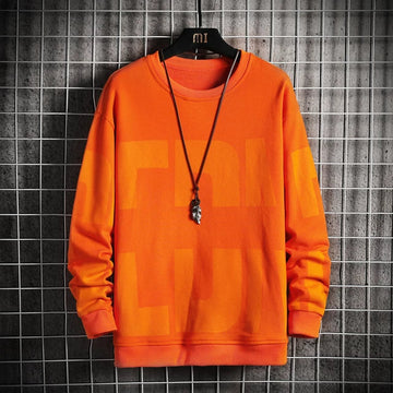 Mens Printed Sweatshirt MPRIN114 - Orange