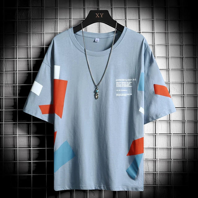 Mens Premium Cotton Printed T-Shirt - MPRIN75 - Light Blue