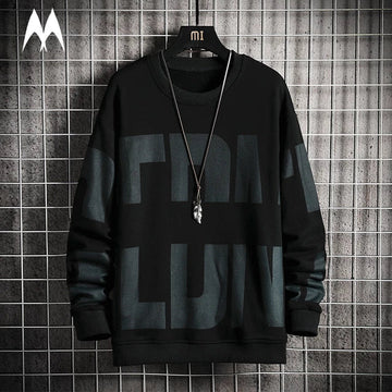 Mens Printed Sweatshirt MPRIN114 - Black