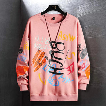 Mens Printed Sweatshirt MPRIN100 - Pink