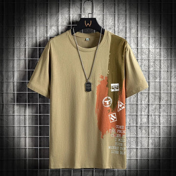 Mens Premium Cotton Printed T-Shirt - MPRIN80 - Cream